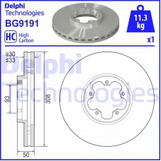 BG9191 DELPHI Гальмівний диск