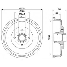 8DT 355 301-351 HELLA PAGID Гальмівний барабан