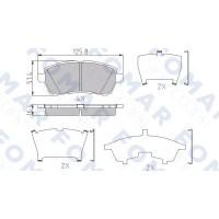 FO 958581 FOMAR Friction Комплект гальмівних колодок дисковий гальм
