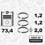R1003600VR1 ET ENGINETEAM Комплект поршневих кілець