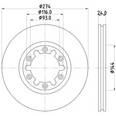 8DD 355 111-741 HELLA Гальмівний диск