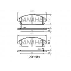 DBP1659 DANAHER Комплект гальмівних колодок дисковий гальм