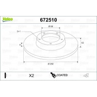 672510 VALEO Гальмівний диск