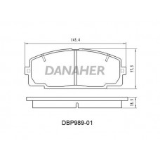 DBP989-01 DANAHER Комплект гальмівних колодок дисковий гальм