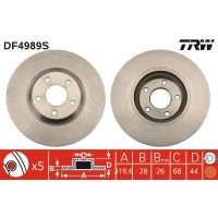 DF4989S TRW Гальмівний диск
