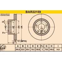 BAR22159 BARUM Гальмівний диск