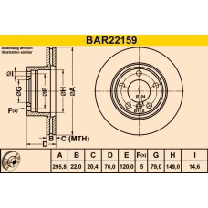 BAR22159 BARUM Гальмівний диск