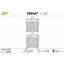 598447 VALEO Комплект гальмівних колодок дисковий гальм