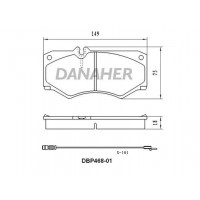 DBP468-01 DANAHER Комплект гальмівних колодок дисковий гальм