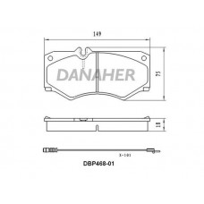 DBP468-01 DANAHER Комплект гальмівних колодок дисковий гальм