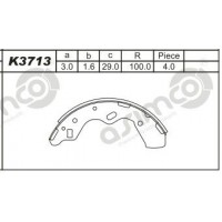 K3713 ASIMCO Комплект гальмівних колодок
