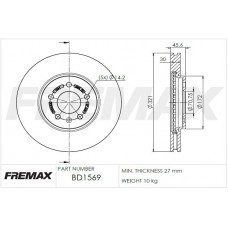BD-1569 FREMAX Гальмівний диск