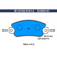 B1.G102-0141.2 GALFER КомплеК т гальмівних колодок, дискове гальмо