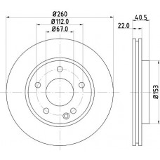 8DD 355 105-991 HELLA Гальмівний диск