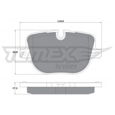 TX 16-93 TOMEX Brakes КомплеК т гальмівних колодок, дискове гальмо