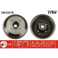 DB4301B TRW Гальмівний барабан
