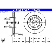 24.0109-0709.1 ATE Гальмівний диск