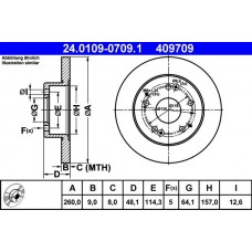 24.0109-0709.1 ATE Гальмівний диск