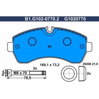 B1.G102-0770.2 GALFER КомплеК т гальмівних колодок, дискове гальмо