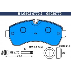 B1.G102-0770.2 GALFER КомплеК т гальмівних колодок, дискове гальмо