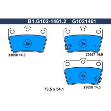 B1.G102-1461.2 GALFER Комплект гальмівних колодок дисковий гальм