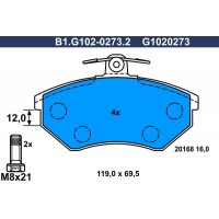 B1.G102-0273.2 GALFER Комплект гальмівних колодок дисковий гальм