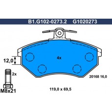 B1.G102-0273.2 GALFER Комплект гальмівних колодок дисковий гальм