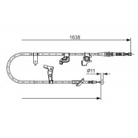 1 987 482 466 BOSCH Тросик, cтояночный тормоз