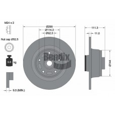 BDS2202 BENDIX Braking Гальмівний диск