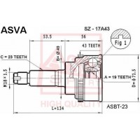 SZ-17A43 ASVA Шарнирный комплект, Привідний вал