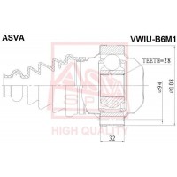 VWIU-B6M1 ASVA Шарнирный комплект, Привідний вал