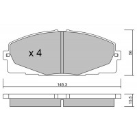 BPTO-1025 AISIN Комплект гальмівних колодок дисковий гальм