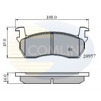 CBP0366 COMLINE Комплект гальмівних колодок дисковий гальм