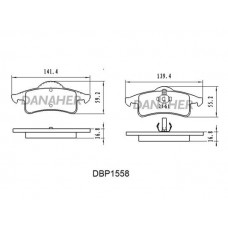 DBP1558 DANAHER Комплект гальмівних колодок дисковий гальм