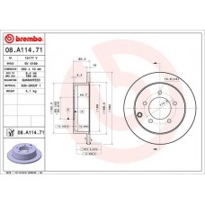08.A114.71 BREMBO Гальмівний диск
