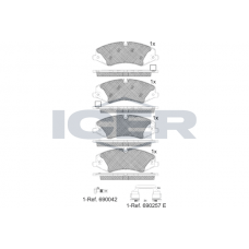 181957-203 ICER Комплект гальмівних колодок дисковий гальм