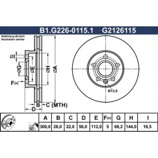 B1.G226-0115.1 GALFER Гальмівний диск