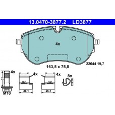 13.0470-3877.2 ATE Комплект гальмівних колодок дисковий гальм