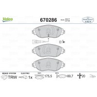 670286 VALEO Комплект гальмівних колодок дисковий гальм