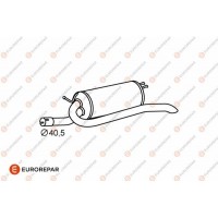 E12839P EUROREPAR Глушник вихлопних газів кінцевий