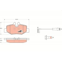 GDB1601 TRW Комплект гальмівних колодок дисковий гальм