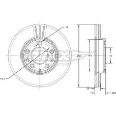 TX 71-41 TOMEX Brakes Гальмівний диск