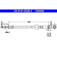 24.5141-0320.3 ATE Гальмівний шланг