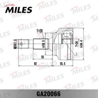 GA20066 MILES Шарнирный комплект, Привідний вал