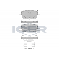 182355 ICER Комплект гальмівних колодок дисковий гальм