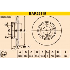 BAR22115 BARUM Гальмівний диск