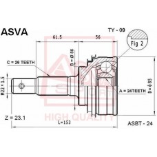 TY-09 ASVA Шарнирный комплект, Привідний вал