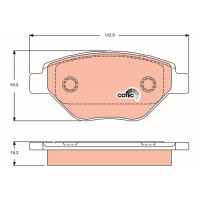 GDB1571 TRW Комплект гальмівних колодок дисковий гальм