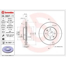 09.D607.11 BREMBO Гальмівний диск