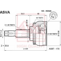 NS-69A44 ASVA Шарнирный комплект, Привідний вал